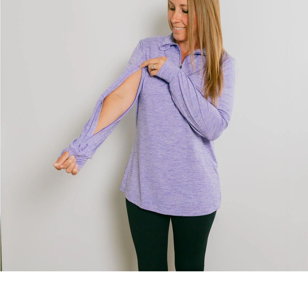 Unisex Lavender Quarter-Zip pullover